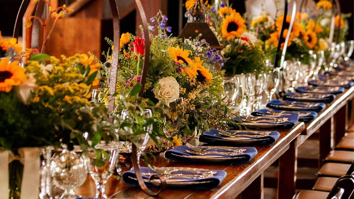 sunflower table arrangement