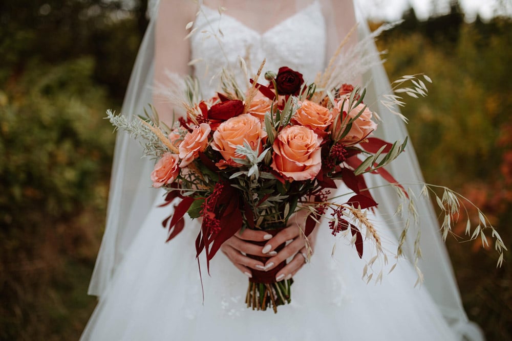 pink and peach Bridal Bouquet