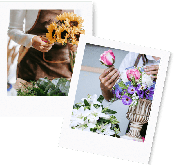 flower arrangement collage